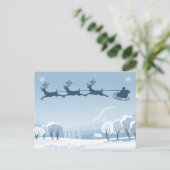 Carte Postale Santa and Reindeer Winter Christmas (Debout devant)