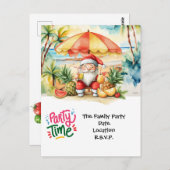 Carte Postale SANTA CLAUS à Hawaii Beach pour Noël (Devant / Derrière)