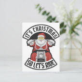 Carte Postale Santa Claus à moto (Debout devant)