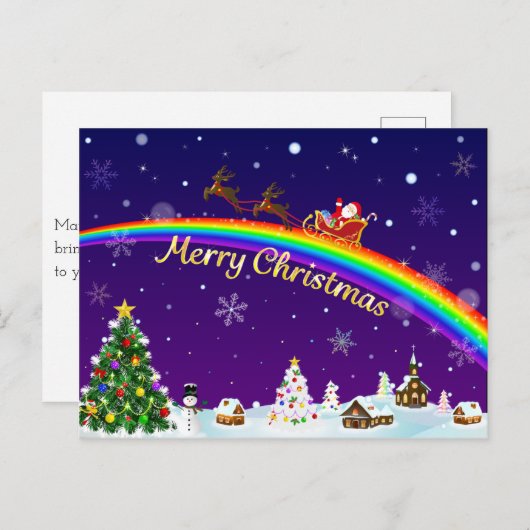 Carte Postale Santa Claus arc-en-ciel (Devant / Derrière)
