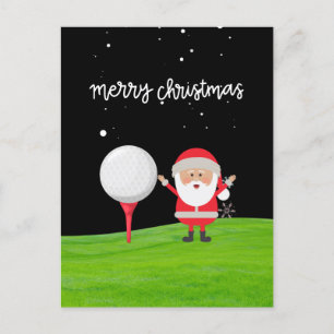 Carte Postale Santa Claus avec balle de golf à Noël