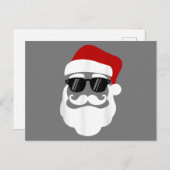 Carte Postale Santa Claus avec lunettes de soleil Drôle Noël Des (Devant / Derrière)