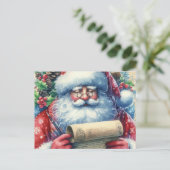 Carte Postale Santa Claus Checking His List Holiday  (Debout devant)