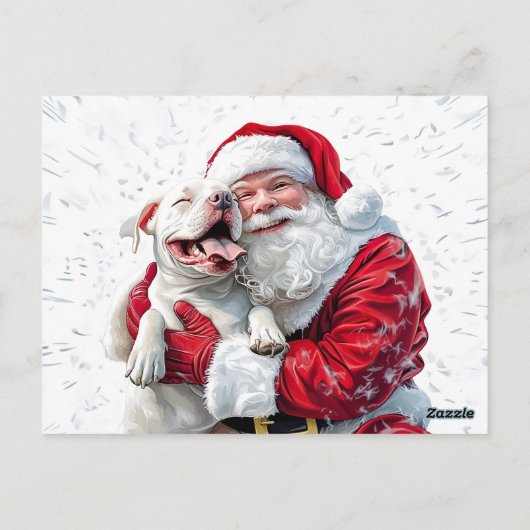 Carte Postale Santa Claus et Pitbull Chien Chien Chien Chien (Dos)