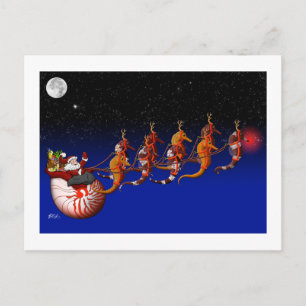Carte postale Santa Claus et Seahorse