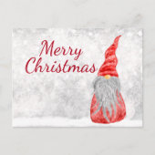 Carte Postale Santa Claus Gnome sur terrain neigeux (Devant)