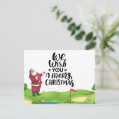 Carte Postale Santa Claus Golfer Joyeux Noël au golf (Debout devant)