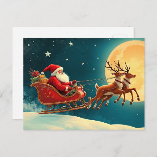 Carte Postale Santa Claus in Sleigh (Devant / Derrière)