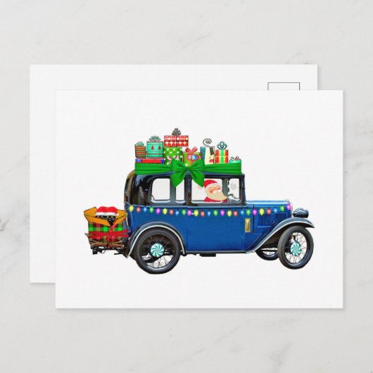 Carte Postale Santa Claus Jalopy (Devant / Derrière)