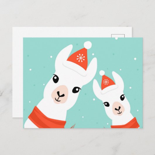 Carte Postale Santa Claus Llamas (Devant / Derrière)