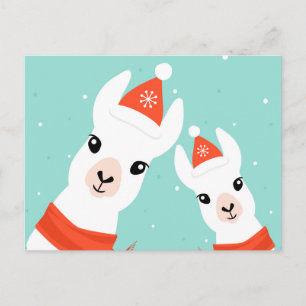 Carte Postale Santa Claus Llamas