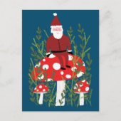 Carte Postale Santa Claus mignon sur les Noël des champignons ma (Devant)