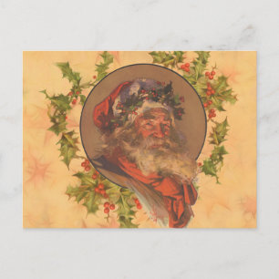 Carte Postale Santa Claus Noël Portrait Vintage