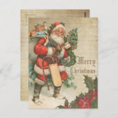 Carte Postale Santa Claus rouge vintage (Devant / Derrière)