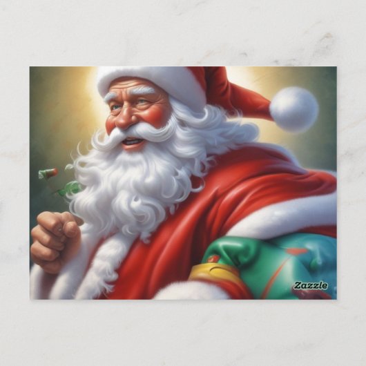 Carte Postale Santa Clause Joyeux Noël Bonne année (Dos)