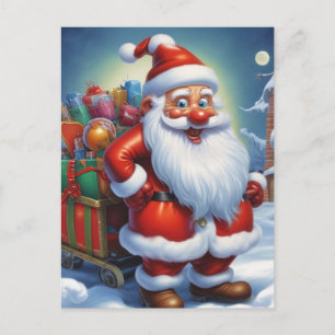 Carte Postale Santa Clause Joyeux Noël Bonne année