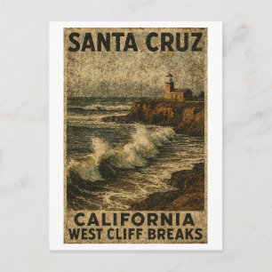 Carte Postale Santa Cruz Californie West Cliff Steamer Lane