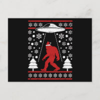Santa hat Bigfoot Alien Ufo Sasquatch