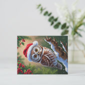 Carte postale Santa Hat Owl (Debout devant)