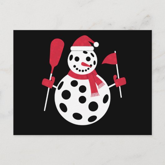 Carte Postale Santa Hat Snowman Famille Xmas Correspondant Pickl (Devant)