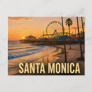 Carte Postale Santa Monica California Jetée Cadeau de Voyage Côt