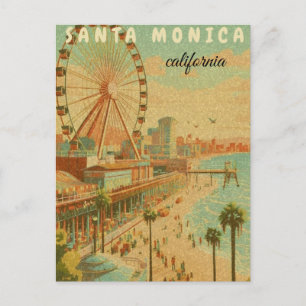 Carte Postale santa monica  monica californie  voyage vintage cl