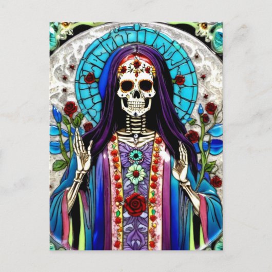 Carte Postale Santa Muerte Colorée  (Devant)