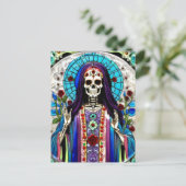 Carte Postale Santa Muerte Colorée  (Debout devant)