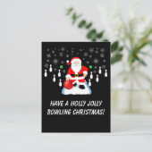 Carte Postale Santa Noël Bowling Amusement Joyeux (Debout devant)