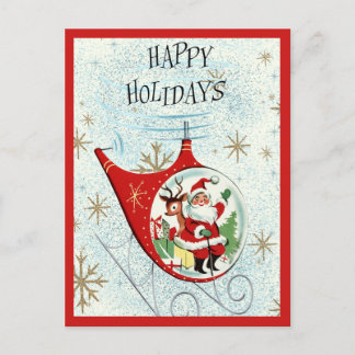 Carte Postale Santa's Retro Rotor Sleigh