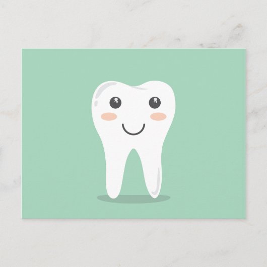 Carte Postale Santé dentaire - dent heureuse, souriante (Devant)