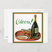 CARTE POSTALE SANTÉ! IMPRIMER VINTAGE CHAMPAGNE (Devant / Derrière)