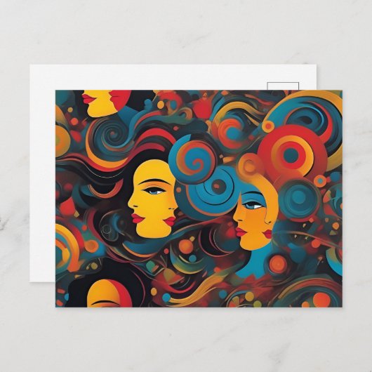 Carte Postale Santé mentale Art abstrait (Devant / Derrière)