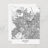 Carte Postale Santiago Chili minimaliste (Devant / Derrière)