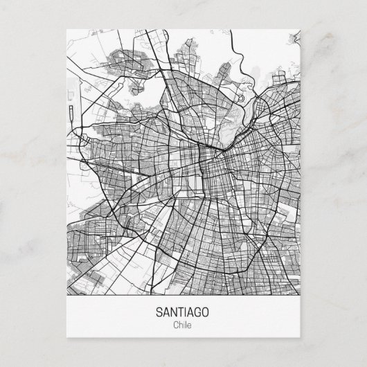 Carte Postale Santiago Chili minimaliste (Devant)