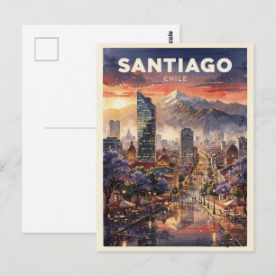 Carte Postale Santiago Chili Voyage Rétro