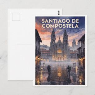 Carte Postale Santiago de Compostela Espagne Voyage Rétro