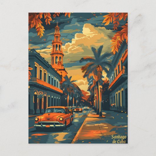 Carte Postale Santiago de Cuba vintage (Devant)