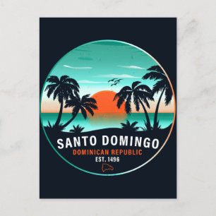 Carte Postale Santo Domingo République dominicaine Retro Sunset 