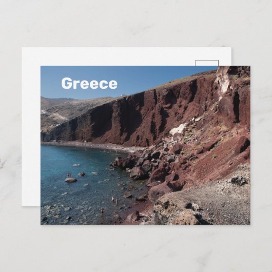 Carte Postale Santorin Beach Grèce Voyage (Devant / Derrière)