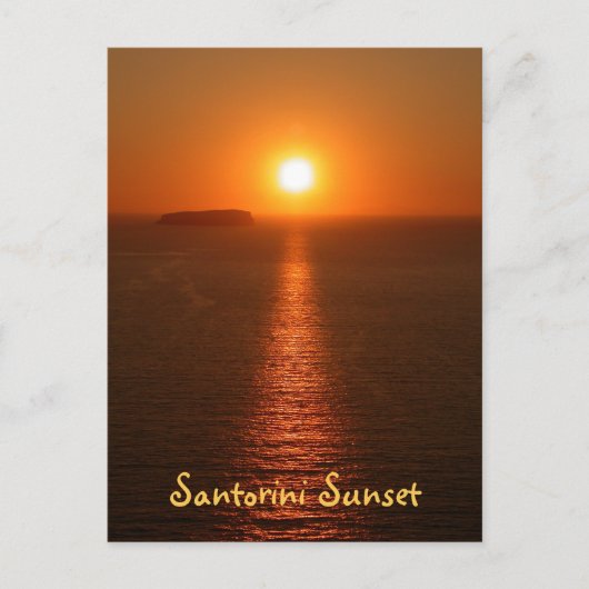 Carte Postale Santorin coucher de soleil avec texte - île grecqu (Devant)