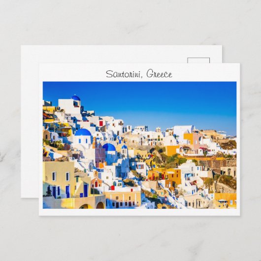 Carte Postale Santorin en Grèce (Devant / Derrière)