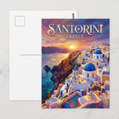 Carte Postale Santorin Grèce (Devant / Derrière)