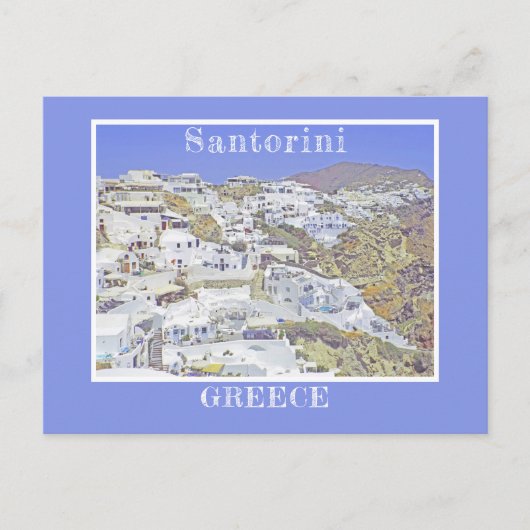 Carte Postale Santorin, Grèce/bâtiments blancs emblématiques (Devant)