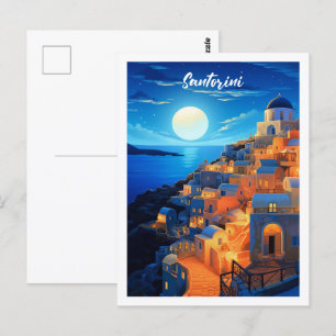 Carte Postale Santorin Grèce Célèbre Vintage voyage Place