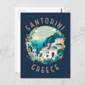 Carte Postale Santorin Grèce Cercle en détresse (Devant / Derrière)