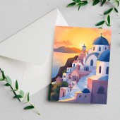 Carte Postale Santorin, Grèce | Coucher de soleil de la côte d'a