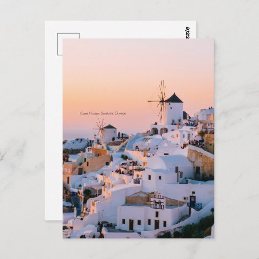 Carte Postale Santorin, Grèce, photo pittoresque, (Devant / Derrière)