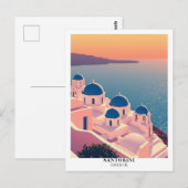 Carte Postale Santorin, Grèce Voyage Rétro (Devant / Derrière)