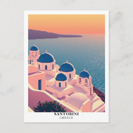 Carte Postale Santorin, Grèce Voyage Rétro (Devant)